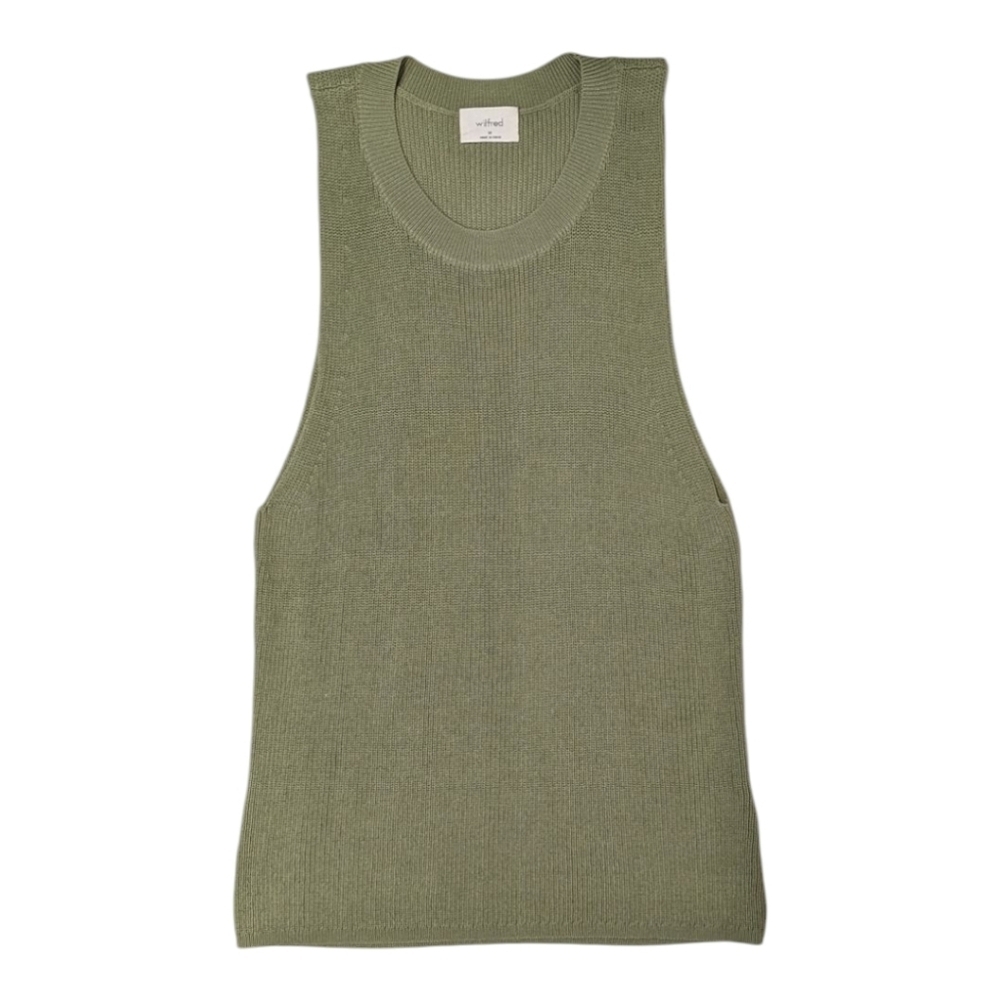 Aritzia Wilfred Knitted Sleeveless Tank Green Size M